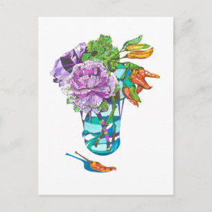 Fabelhafter Herbst-Blumenstrauß Postkarte