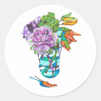 Fabelhafter Herbst-Blumenstrauß Runder Aufkleber