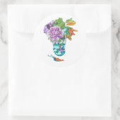 Fabelhafter Herbst-Blumenstrauß Runder Aufkleber (Tasche)