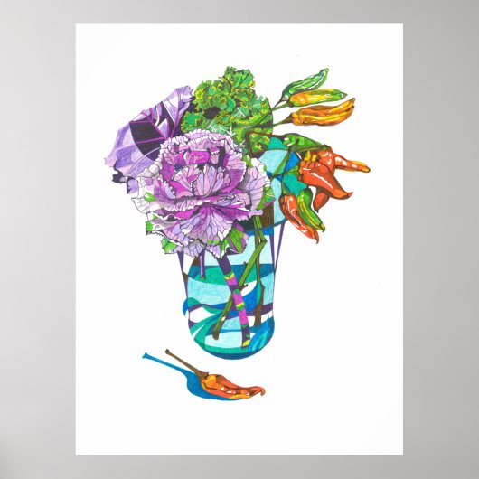 Fabelhafter Herbstlicher Pflanzenstrauß Poster (Vorne)