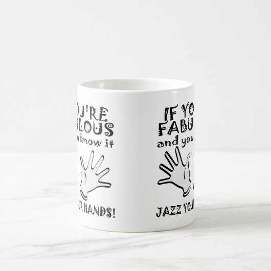 Fabelhafter Jazz übergibt lustige Tasse oder (Mittel)