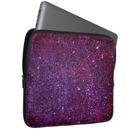 Fabelhafter lila Glitter Laptopschutzhülle (Vorne Rechts)