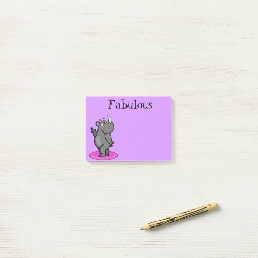 Fabelhafter Rhino-Cartoon Post-it Klebezettel (Auf Schreibtisch)