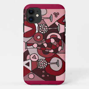 Fabelhafter WeinCarafe und Glas-abstrakte Kunst iPhone 11 Hülle