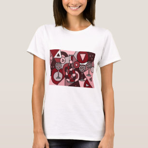 Fabelhafter WeinCarafe und Glas-abstrakte Kunst T-Shirt