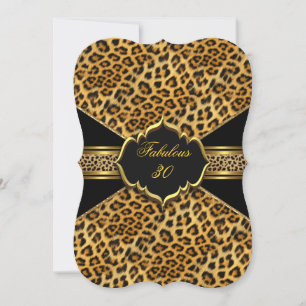 Fabelhaftes 30 Gold Schwarzer Leopard 30. Geburtst Einladung