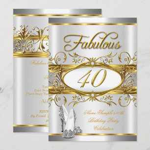 Fabelhaftes 40. Geburtstags-Gold-Silber-High-Heels Einladung