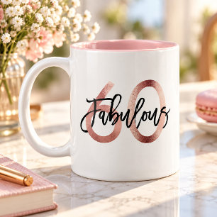 Fabelhaftes 60. Moderne elegante roségoldene Geb Zweifarbige Tasse