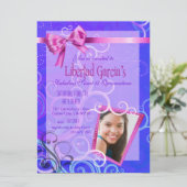 Fabelhaftes Bonbon 15 Quinceañera Party-Foto Einladung (Stehend Vorderseite)