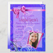 Fabelhaftes Bonbon 15 Quinceañera Party-Foto Einladung (Vorne/Hinten)