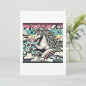 fabelhaftes Einhorn Einladung (Stehend Vorderseite)