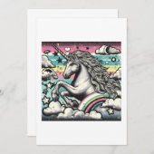 fabelhaftes Einhorn Einladung (Vorne/Hinten)