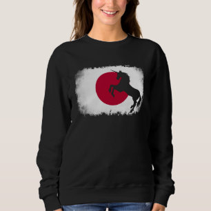 Fabelhaftes Einhorn Vintage Japan Japanische Flagg Sweatshirt