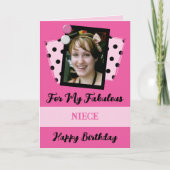 Fabelhaftes Foto Name Rosa Geburtstag Karte (Vorderseite)