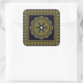 Fabelhaftes Fraktal Mandala Quadratischer Aufkleber (Tasche)