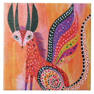Fabelhaftes geflügeltes Alebrije-Wesen Fliese