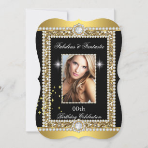 Fabelhaftes Gold Schwarzer Glamour Hollywood Diama Einladung