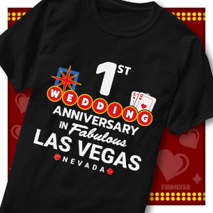 Fabelhaftes Las Vegas 1. Hochzeit-Jubiläum Paar T-Shirt