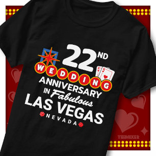 Fabelhaftes Las Vegas 22. Hochzeitspaar-Jubiläum T-Shirt