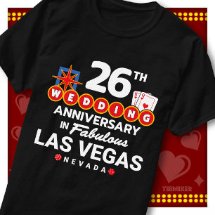 Fabelhaftes Las Vegas 26. Hochzeitspaare-Jubiläum T-Shirt