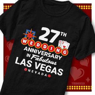 Fabelhaftes Las Vegas 27. Hochzeitspaar-Jubiläum T-Shirt