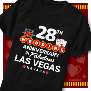 Fabelhaftes Las Vegas 28. Hochzeitspaar-Jubiläum T-Shirt