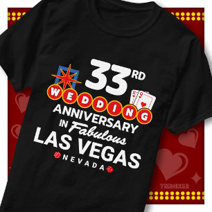 Fabelhaftes Las Vegas 33. Hochzeitspaar-Jubiläum T-Shirt