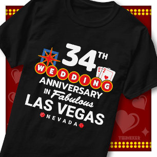 Fabelhaftes Las Vegas 34. Hochzeitspaar-Jubiläum T-Shirt