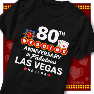 Fabelhaftes Las Vegas 80. Hochzeitspaar-Jubiläum T-Shirt