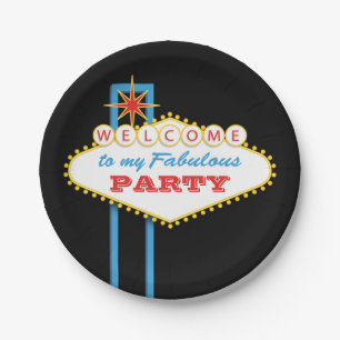 Fabelhaftes Las- Vegaszeichen-Party Pappteller