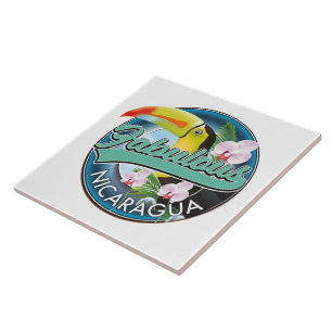 Fabelhaftes Nicaragua-Tukan-Logo Fliese