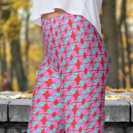 Fabelhaftes rotes Phasenverschiebungsmuster Leggings