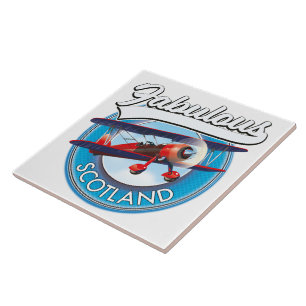 Fabelhaftes Schottland Retro-Reise-Patch Fliese