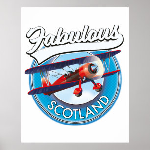 Fabelhaftes Schottland Retro-Reise-Patch Poster