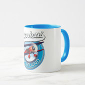Fabelhaftes Schottland Retro-Reise-Patch Tasse (VorderseiteRechts)