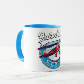 Fabelhaftes Schottland Retro-Reise-Patch Tasse (Vorderseite Links)