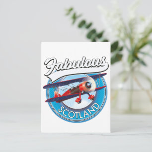 Fabelhaftes Schottland Retro-Reisepatch Postkarte