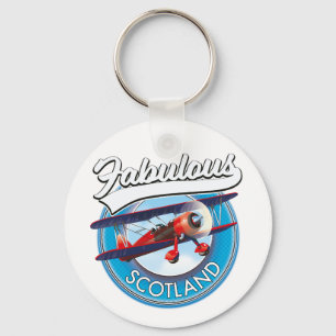 Fabelhaftes Schottland Retro-Reisepatch Schlüsselanhänger