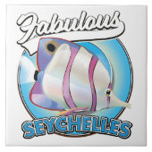 Fabelhaftes Seychellen Retro-Logo Fliese (Vorderseite)