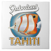 fabelhaftes Tahiti-Retro-Logo Fliese (Vorderseite)