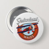 Fabelhaftes Wales Retro-Reise-Patch Button (Vorne & Hinten)