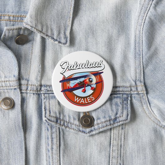 Fabelhaftes Wales Retro-Reise-Patch Button (Beispiel)