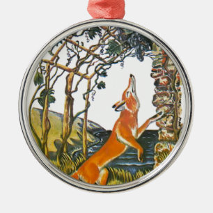Fabeln von Äsop, der Fuchs und die Trauben Ornament Aus Metall
