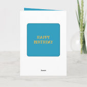 Fabeltochter Foto Name blau gelb Geburtstag Karte (Rückseite)