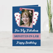 Fabeltochter im Foto Name blau pink Karte (Vorderseite)