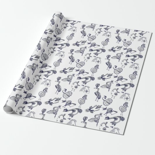 Fabelvögel Geschenkpapier (Ungerollt)