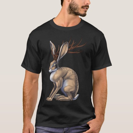 Fabelwesen Jackalope T-Shirt (Vorderseite)