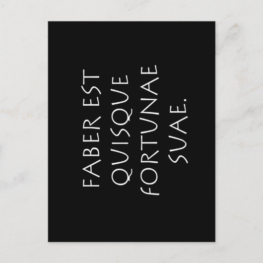 Faber est quisque glückae suae postkarte (Vorderseite)