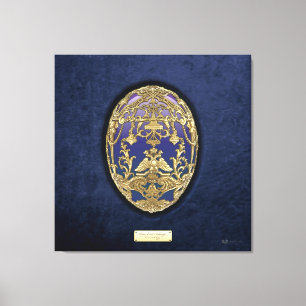 Faberge Eggs: Tsarevich Egg on Blue Velvet Leinwanddruck