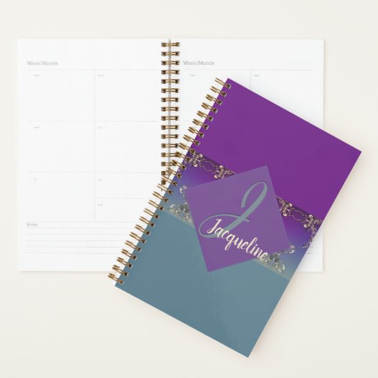 Fabergè-like Monogram Lila Blue Gradient Planer (Anzeige)